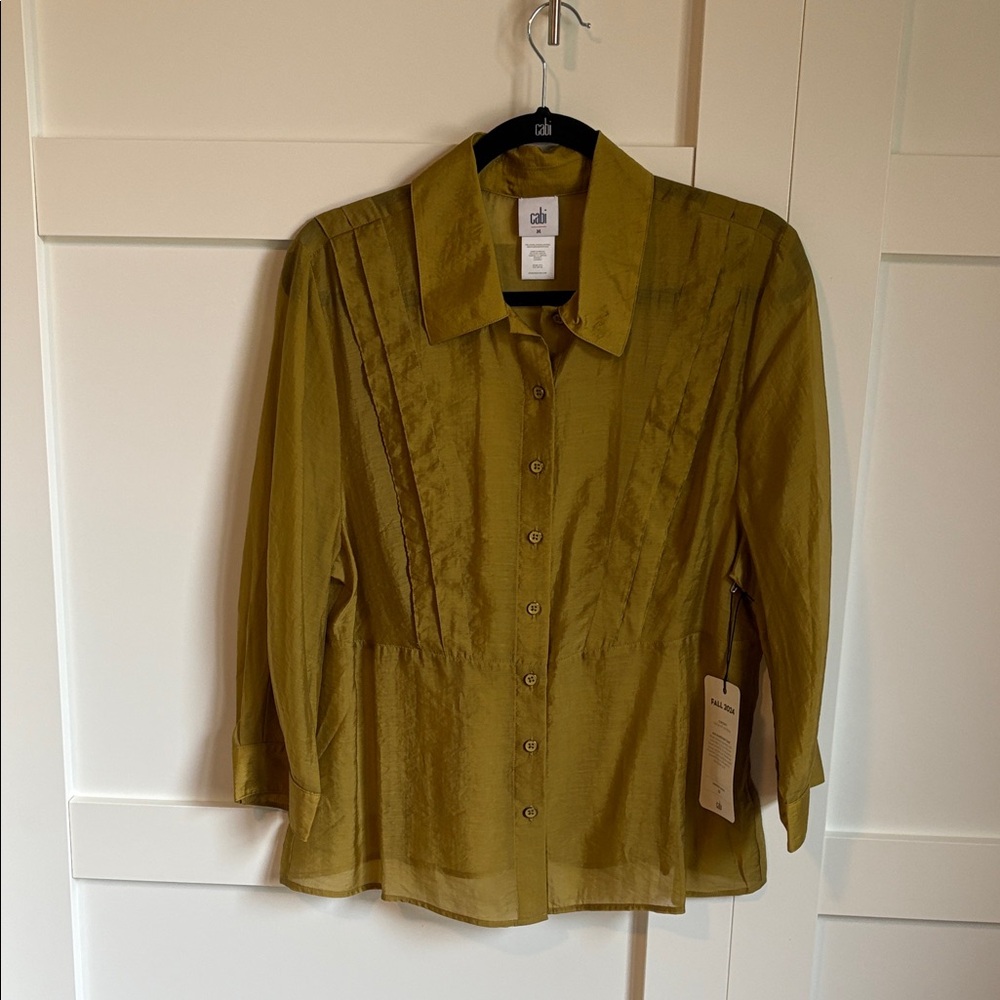 CAbi Portrait Blouse Olive